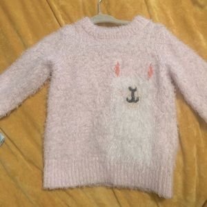 Pink Llama Baby Girl Sweater